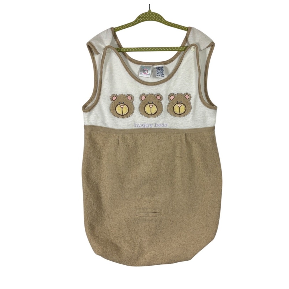 Vintage Baby Sprockets Newborn Huggy Bear Sleep Sack Wearable Blanket Tan White